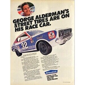 BF Goodrich Radial T/A 60 "George Alderman's Street Tires" Vintage Print Ad 1975